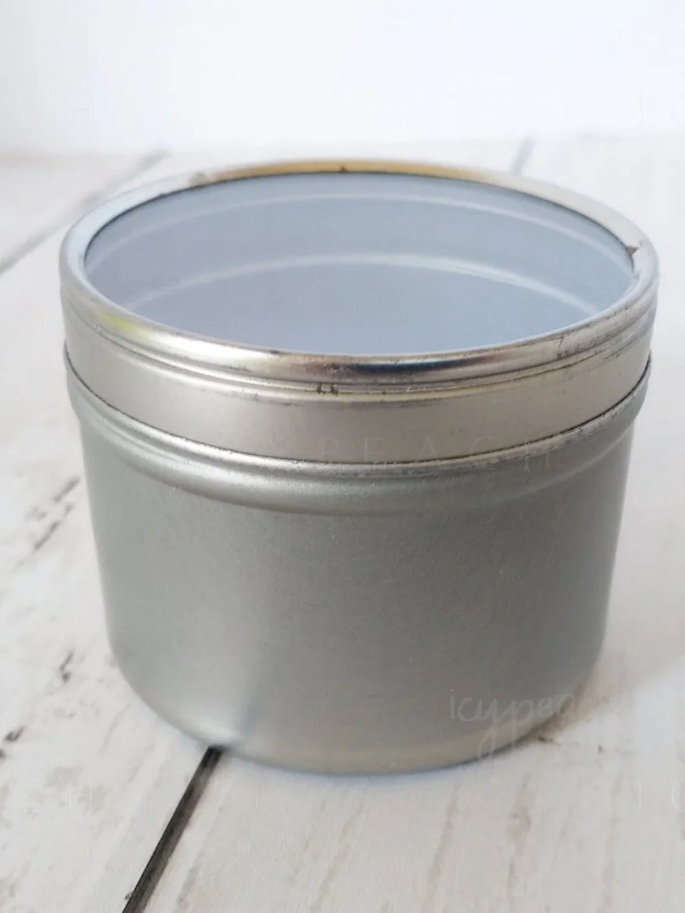 4oz Metal Tins 2 Pack Clear Lid Candle Making, Seamless Round Storage Container